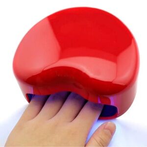 UV LED Heart  Shaped Nail Lamp Gel Nail Dryer - Red
